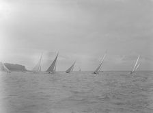 Group of 6 Metre boats racing, 1922. Creator: Kirk & Sons of Cowes