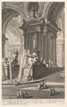 Group of columns which support two arches of a great courtyard . . . (Gruppo di Colonn..., ca. 1750. Creator: Giovanni Battista Piranesi