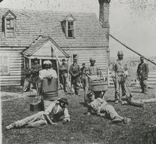 Group of contrabands at Allen's farm house near Williamsburg Road, in the vicinity..., May 1862. Creator: James F. Gibson