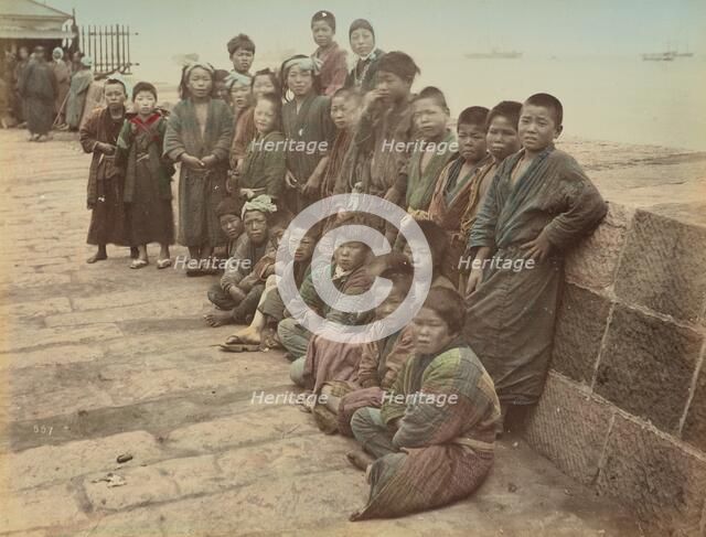 Group of Children, 1870s-1890s. Creator: Kusakabe Kimbei.