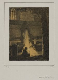 Group of Children Around a Candle, 1818. Creators: Jean-Baptiste Isabey, Godefroy Engelmann