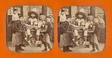 Group of children with an effigy of Guy Fawkes., about 1860. Creator: Unknown
