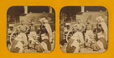 Group of ambulance drivers, possibly in Algeria, about 1860. Creator: Unknown