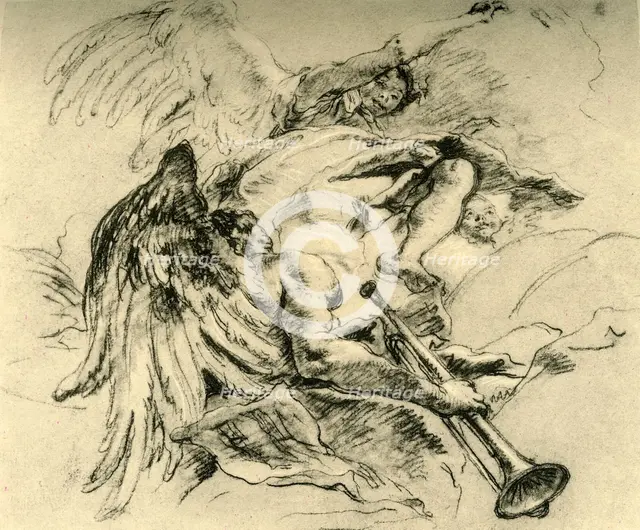 'Group of Angels', c1754, (1928). Artist: Giovanni Battista Tiepolo.