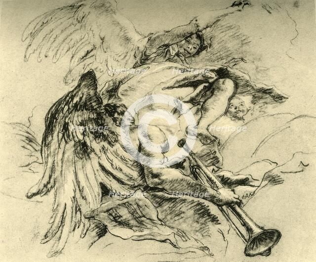 'Group of Angels', c1754, (1928). Artist: Giovanni Battista Tiepolo.