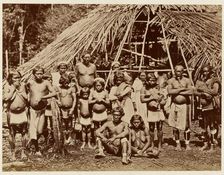 Group of Ackawoi Indians at Ay-Kuru on the Potaro River, Guyana, 1878. Creator: Sir Everard Ferdinand im Thurn