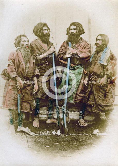 Group of Ainu people, Japan, 1882. Artist: Felice Beato