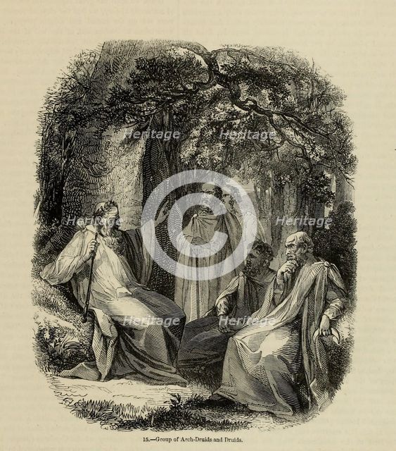 Group of Archdruids and Druids (From the book Old England: A Pictorial Museum), 1845. Artist: Anonymous  