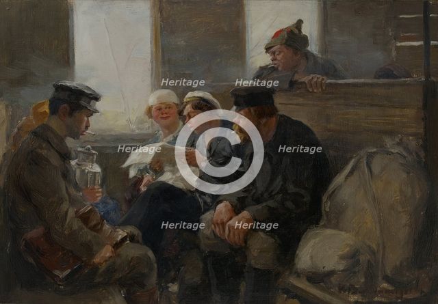 Group of Bolsheviks on a train, 1918-1923.