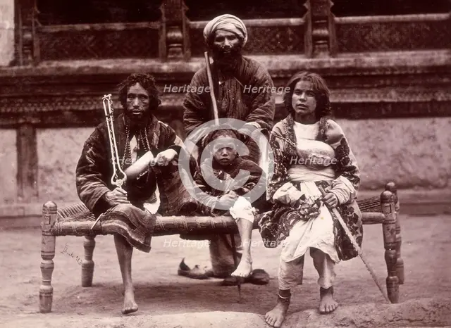 Group of beggars, Kabul, Afghanistan, c1880. Creator: John Burke.