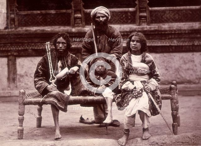 Group of beggars, Kabul, Afghanistan, c1880. Creator: John Burke.