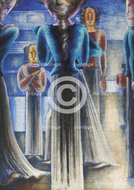 Group Of Blue Women, 1931. Creator: Schlemmer, Oskar (1888-1943).
