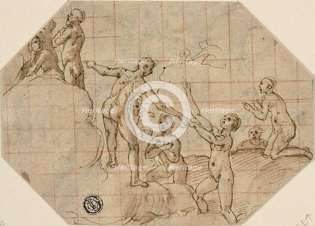 Group of Blessed Souls: Study for the Last Judgment, 1576/79. Creator: Federico Zuccaro.