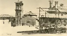 Group of Buildings mid 18th century, (1928). Artist: Giovanni Battista Tiepolo