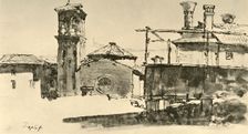 Group of Buildings mid 18th century, (1928). Artist: Giovanni Battista Tiepolo
