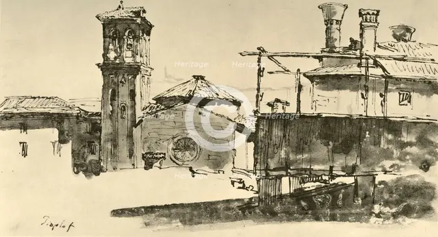 'Group of Buildings', mid 18th century, (1928). Artist: Giovanni Battista Tiepolo.