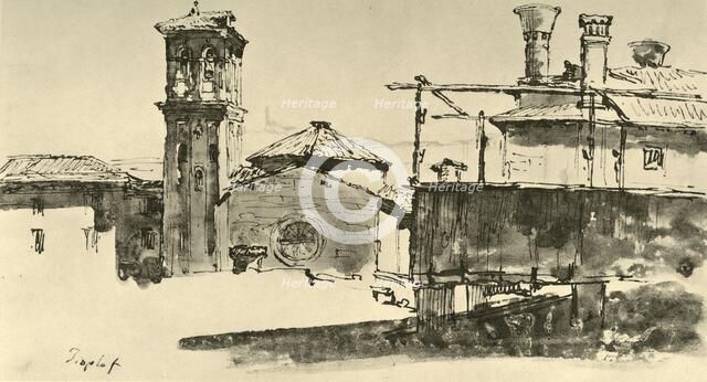 'Group of Buildings', mid 18th century, (1928). Artist: Giovanni Battista Tiepolo.