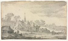 Group of Buildings on a Seashore, 1653. Creator: Jan van Goyen (Dutch, 1596-1656)
