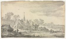Group of Buildings on a Seashore, 1653. Creator: Jan van Goyen (Dutch, 1596-1656)