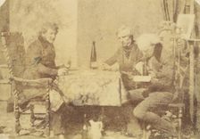Group of Gentlemen Conversing over a Glass of Wine, February 7, 1846. Creator: William Henry Fox Talbot