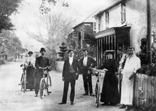 Group of Edwardian cyclists at Exbury in Hampshire. Creator: Unknown