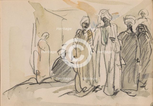 Group of Egyptians, 1919. Creator: Marius Bauer.