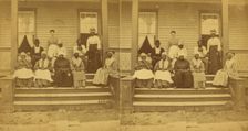 Group of elderly people on porch, (1868-1900?). Creator: Unknown