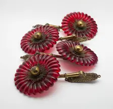 Group of four tie backs, 1860/1900. Creator: Unknown