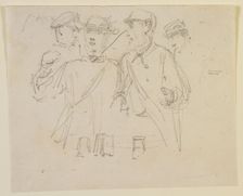 Group of four men, 1858. Creator: James Abbott McNeill Whistler