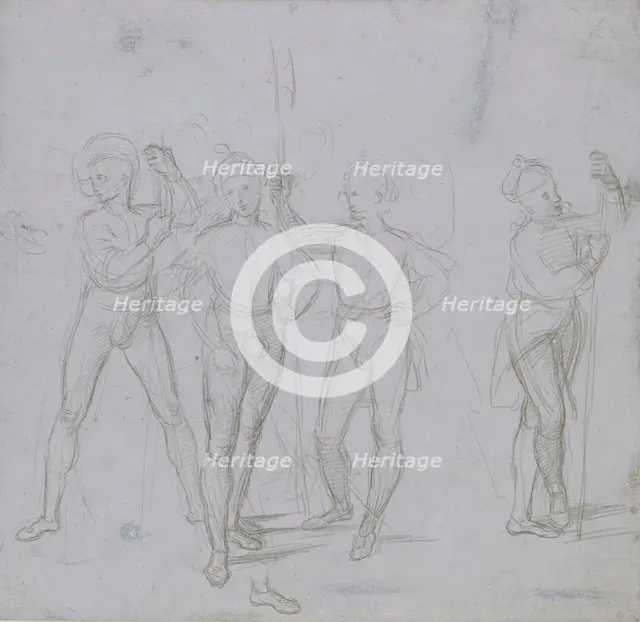 Group of four standing Soldiers, c1503.  Artist: Raphael.