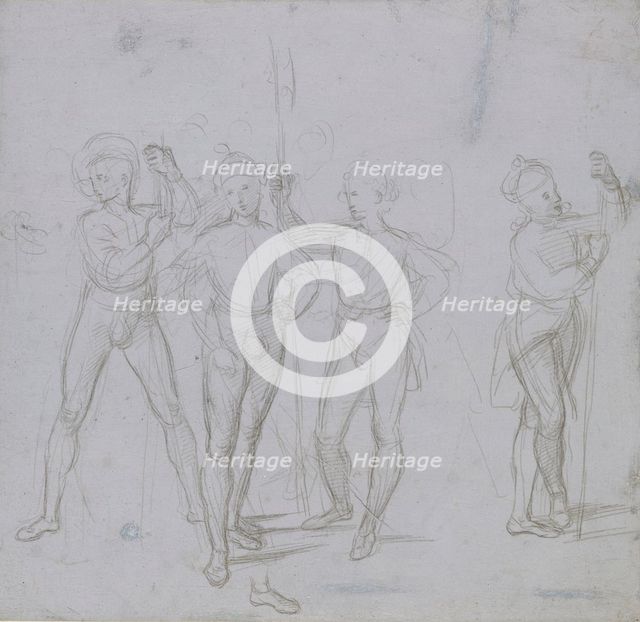 Group of four standing Soldiers, c1503.  Artist: Raphael.