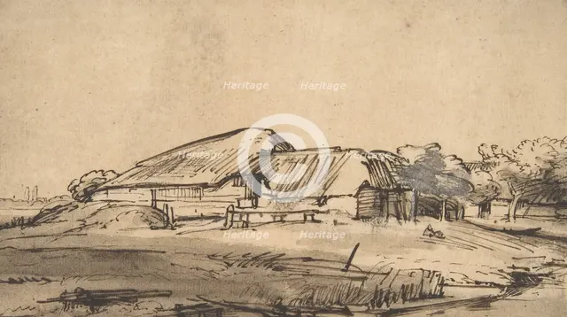 Group of Farm Buildings, ca. 1648-52. Creator: Rembrandt Harmensz van Rijn.