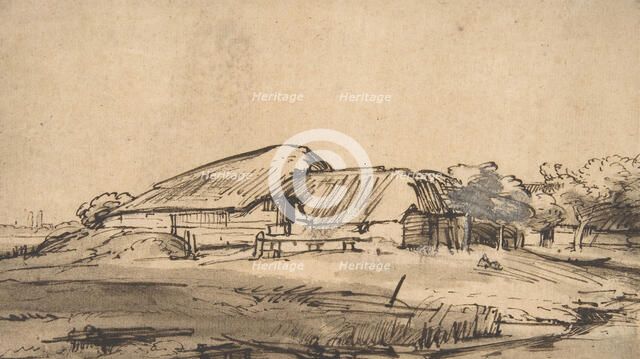Group of Farm Buildings, ca. 1648-52. Creator: Rembrandt Harmensz van Rijn.