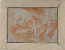 Group of Figures Around Table, n.d. Creator: Sébastien Bourdon