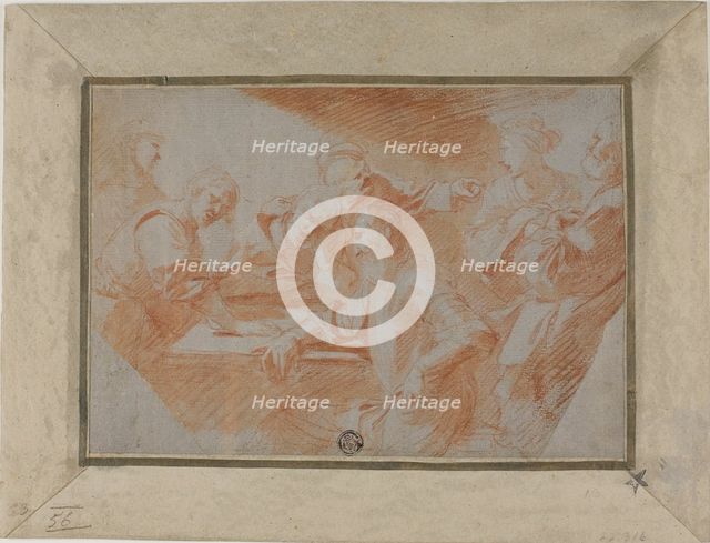 Group of Figures Around Table, n.d. Creator: Sébastien Bourdon.