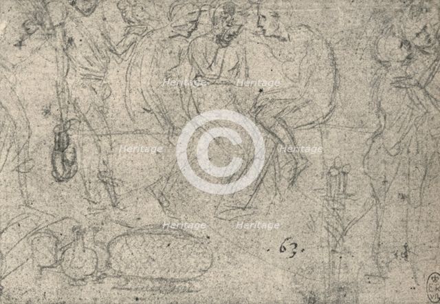 'Group of Figures in Conversation', c1480 (1945). Artist: Leonardo da Vinci.