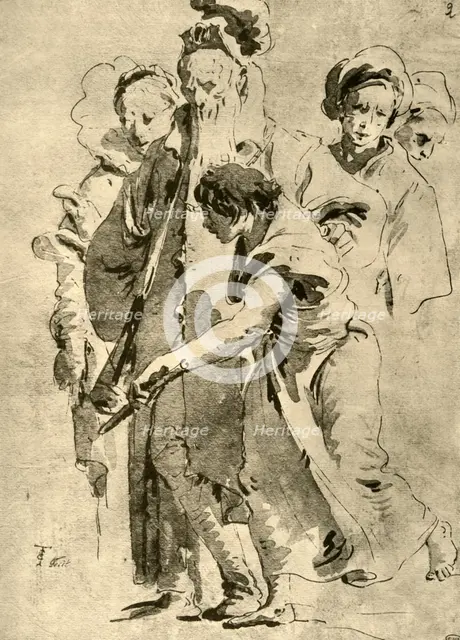 'Group of Figures', mid 18th century, (1928). Artist: Giovanni Battista Tiepolo.
