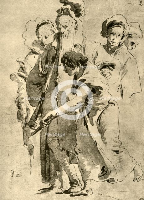 'Group of Figures', mid 18th century, (1928). Artist: Giovanni Battista Tiepolo.