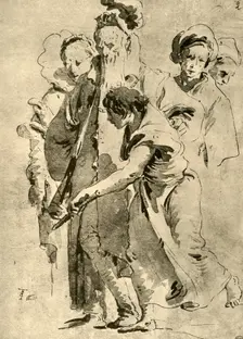 Group of Figures mid 18th century, (1928). Artist: Giovanni Battista Tiepolo