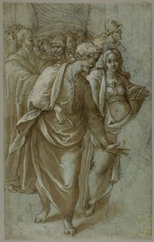 Group of Figures (recto) Fragment of a Female Head (verso), 1560/1611. Creator: Il Trometta