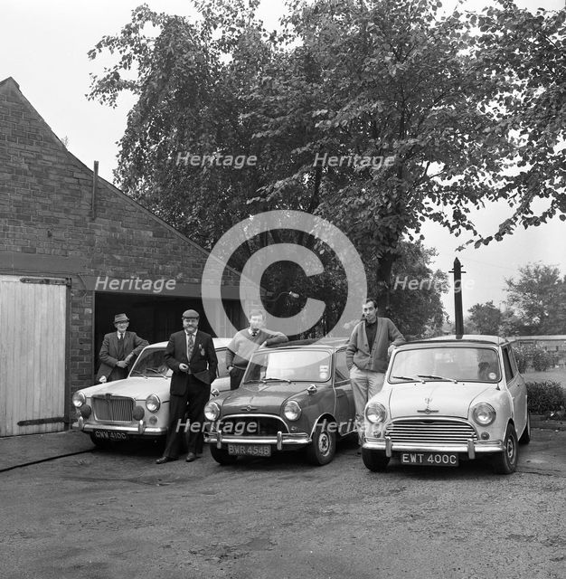 Group of friends with their cars, Mexborough, South Yorkshire, 1965. Creator: Michael Walters.