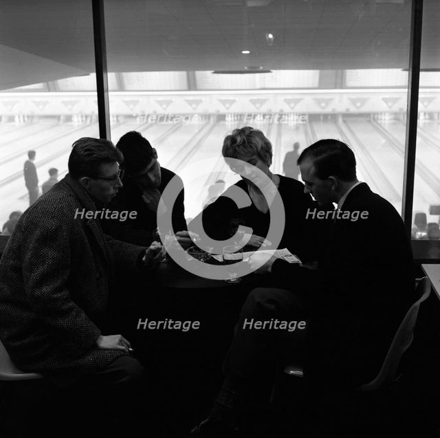 Group of friends on a night out at Silver Blades Bowling Alley, Sheffield, South Yorkshire, 1964. Artist: Michael Walters