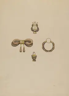 Group of Hair Jewelry, c. 1937. Creator: Sylvia DeZon