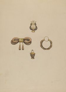 Group of Hair Jewelry, c. 1937. Creator: Sylvia DeZon