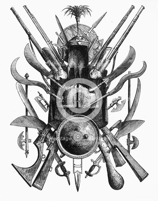'Group of Indian Weapons of War', c1891. Creator: James Grant.