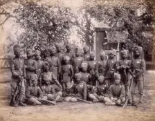Group of infantry, Queen's Own Corps of Guides, c1880. Creator: John Burke