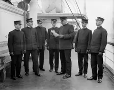 Group of officers on deck, Greenwich, Conn., between 1905 and 1915. Creator: Unknown