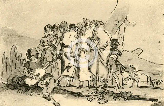 'Group of Old and Young Men', mid-late 18th century, (1928). Artist: Giovanni Domenico Tiepolo.