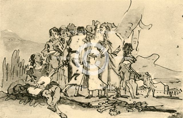 'Group of Old and Young Men', mid-late 18th century, (1928). Artist: Giovanni Domenico Tiepolo.