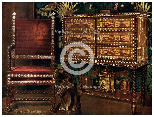 Group of late 16th century continental furniture, 1910.Artist: Edwin Foley